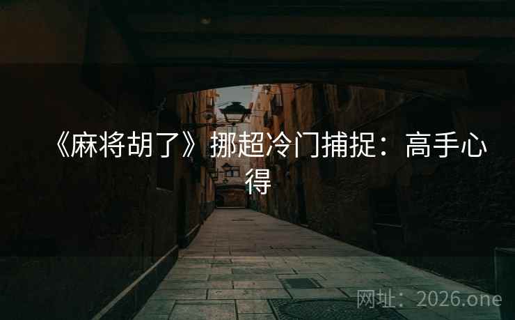 《麻将胡了》挪超冷门捕捉:高手心得
