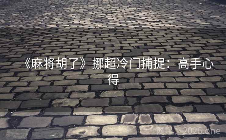 《麻将胡了》挪超冷门捕捉:高手心得